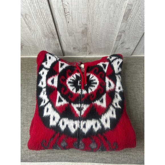 Artesanias Tuntaquimba Aztec Dream Catcher Wool Hooded Jacket Sweater Sz Medium - Picture 3 of 7
